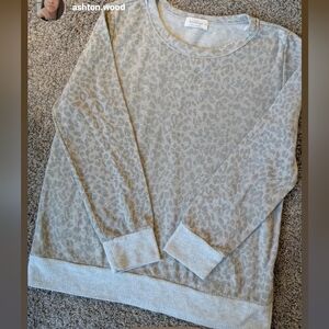 Kaileigh Gray Leopard Print Sweater